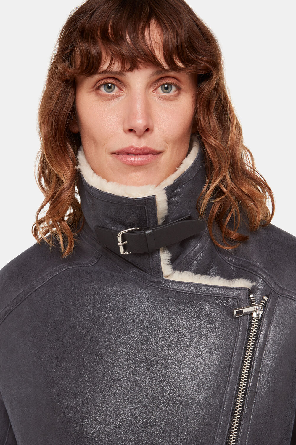 Annika Leather Aviator Jacket