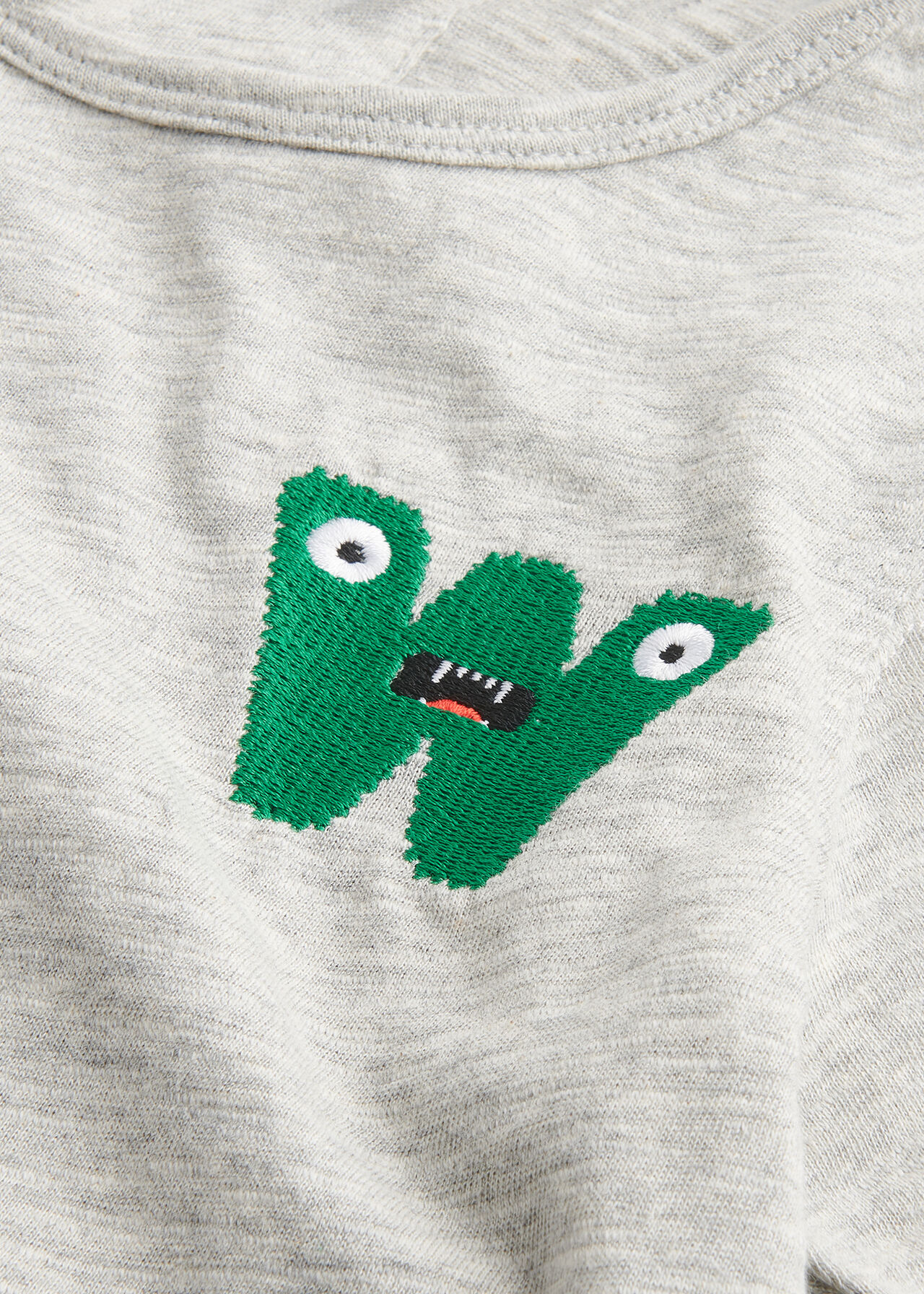 Monster Embroidered T Shirt