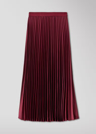 Petite Satin Pleated Midi Skirt