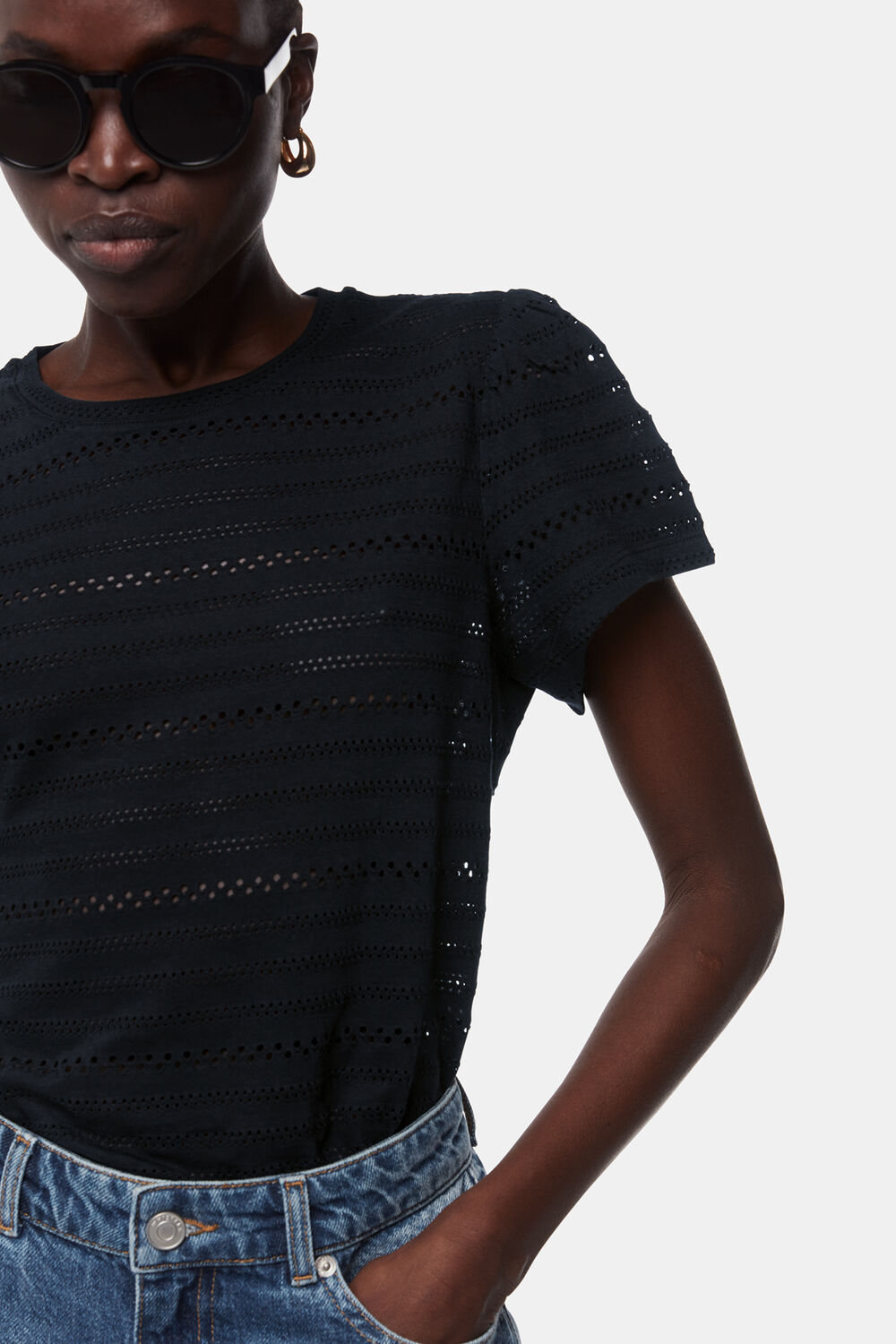 Black Broderie Top