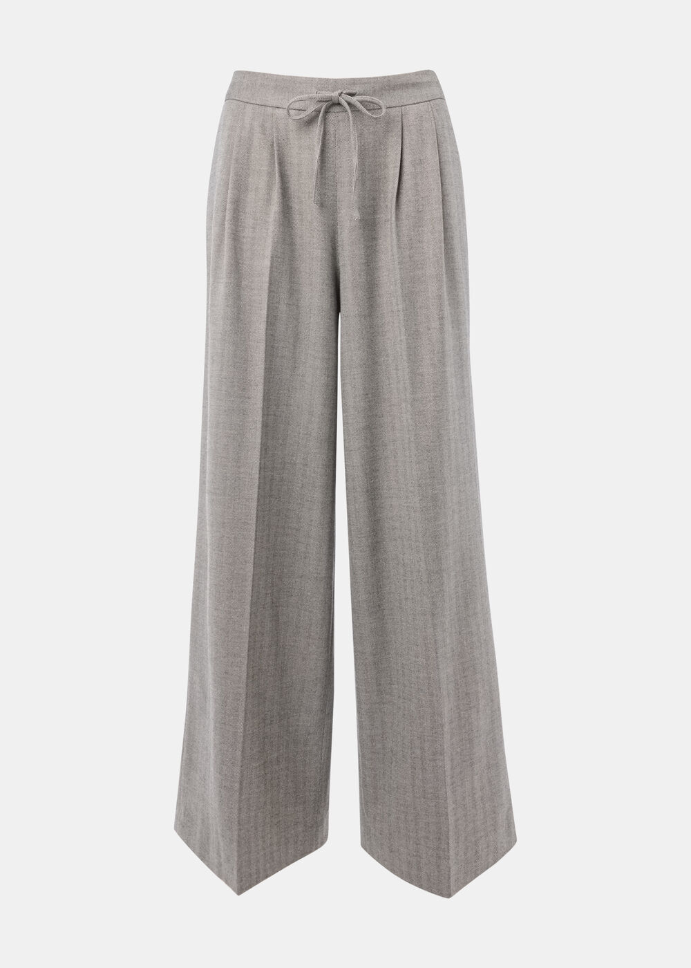 Herringbone Wide Leg Trouser