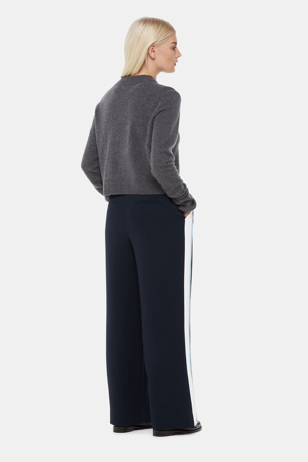 Petite Crepe Side Stripe Trouser