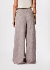 Check Pleat Wide Leg Trouser