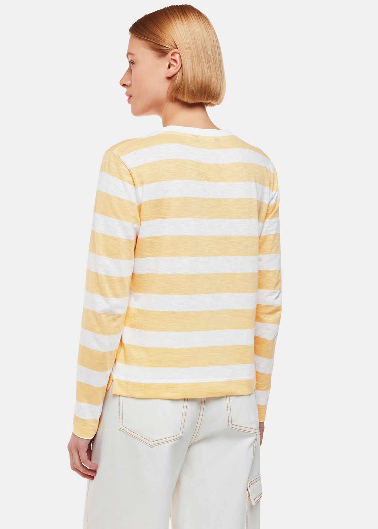 Stripe Crew Neck Pocket Top