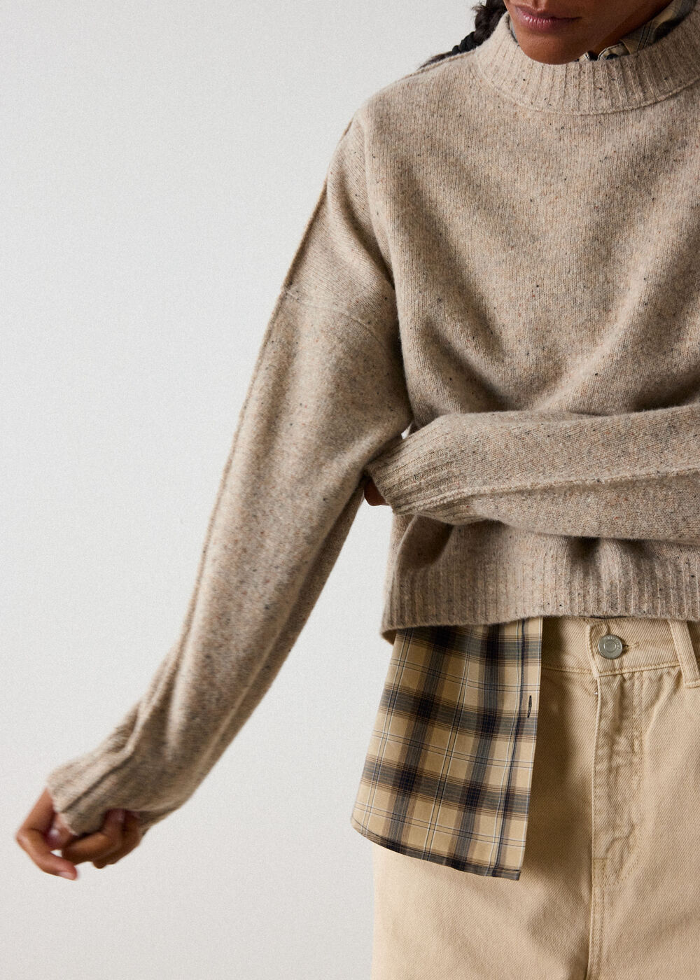 Wool Curved Hem Knit