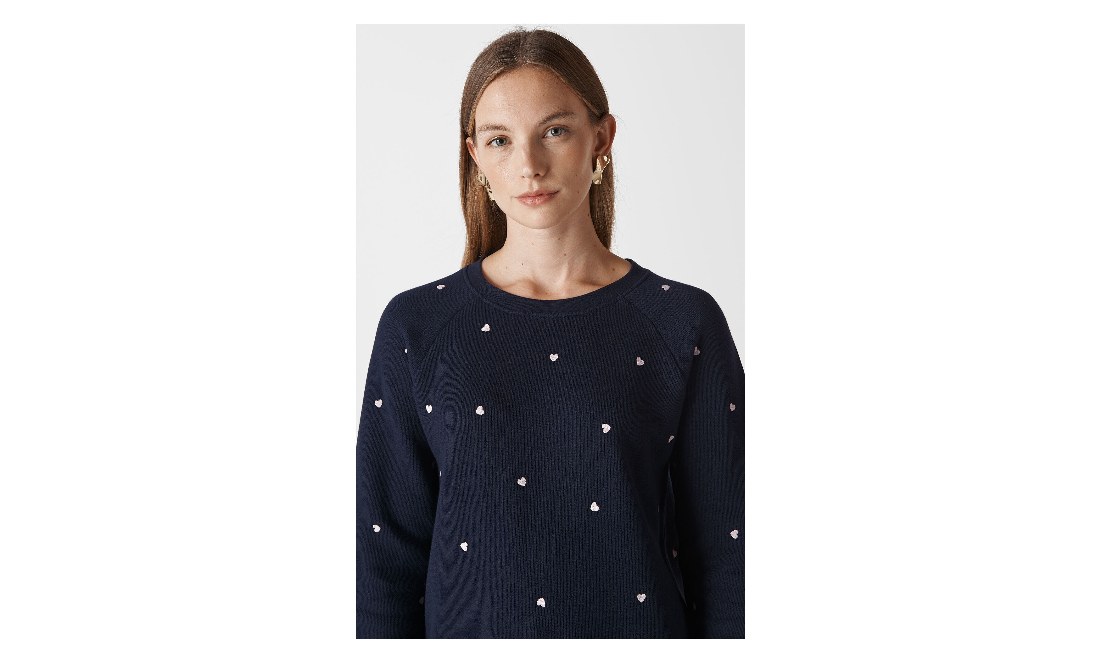 Whistles heart outlet embroidered sweatshirt