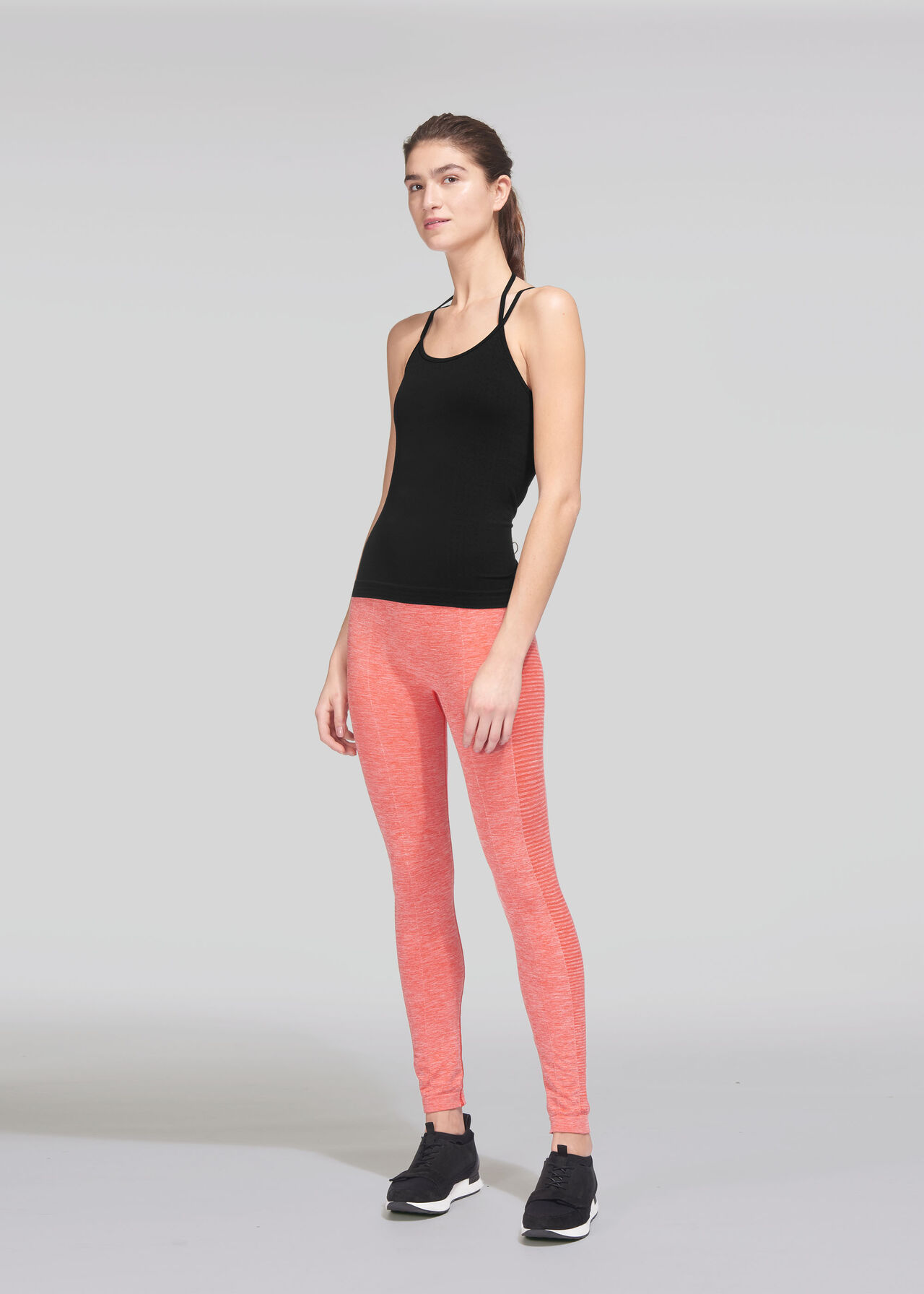 Longline Halter Sports Top Black
