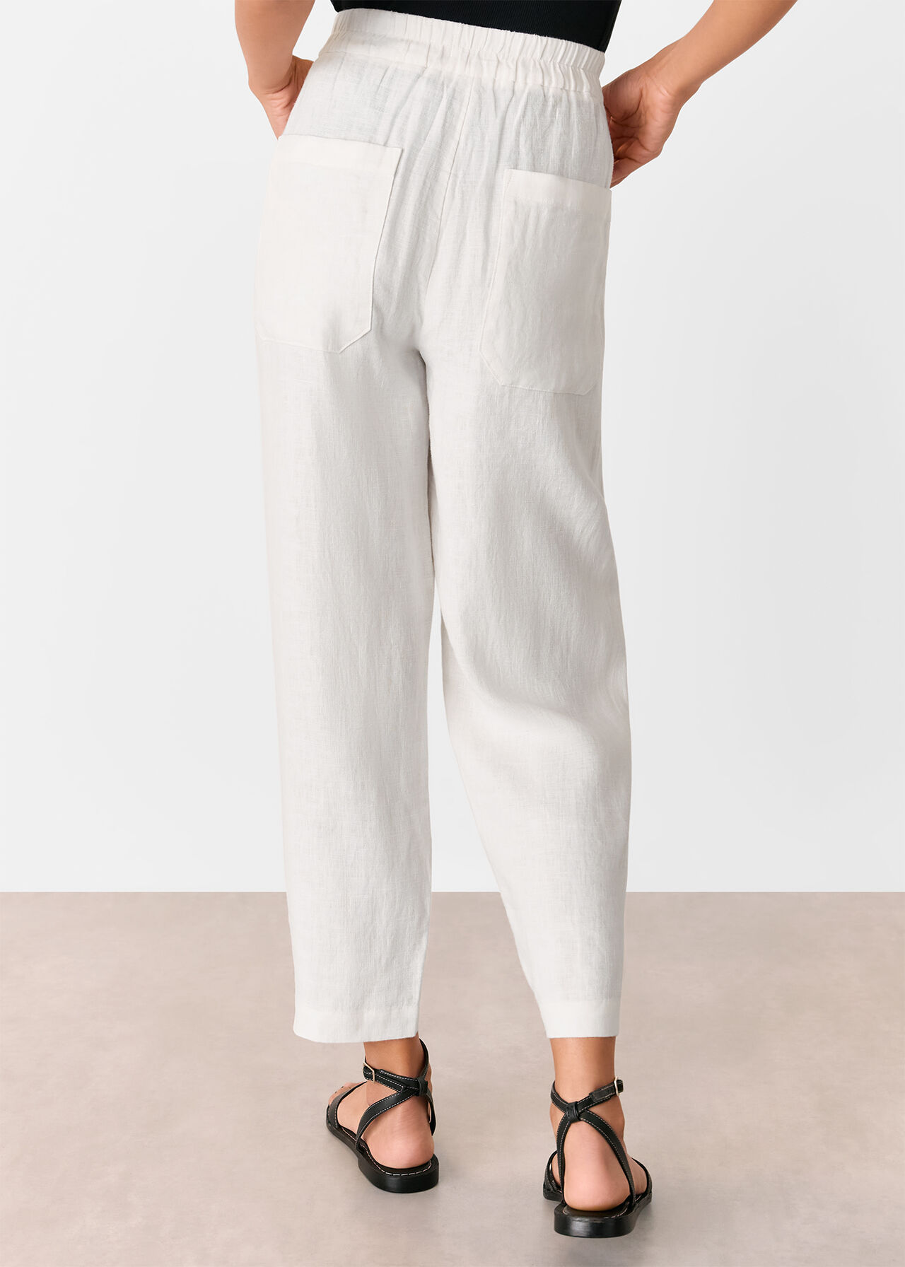 Linen Barrel Leg Trouser