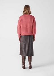 Moss Stitch Textured Knit Pink