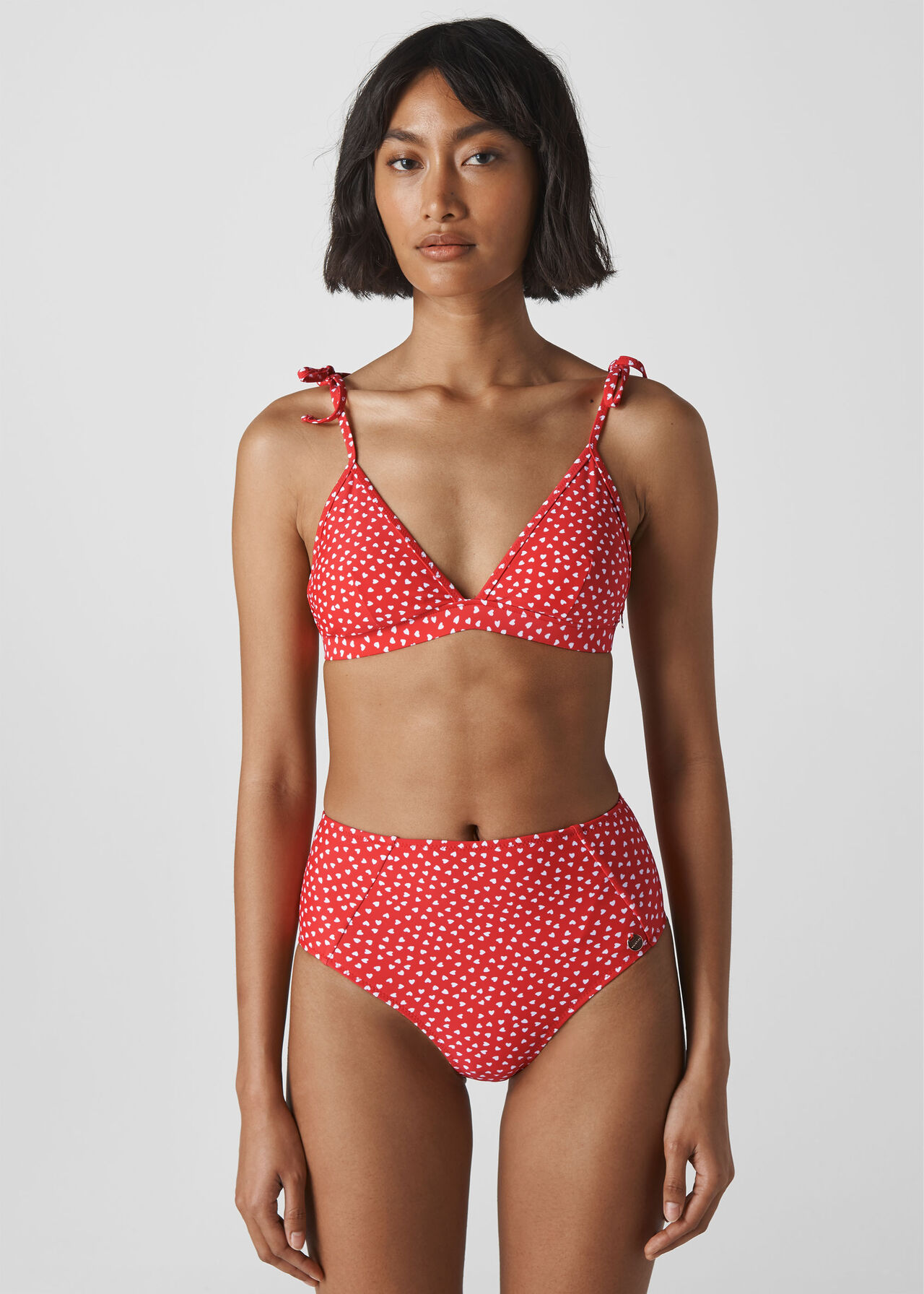 Heart Print Bikini Top Red/Multi