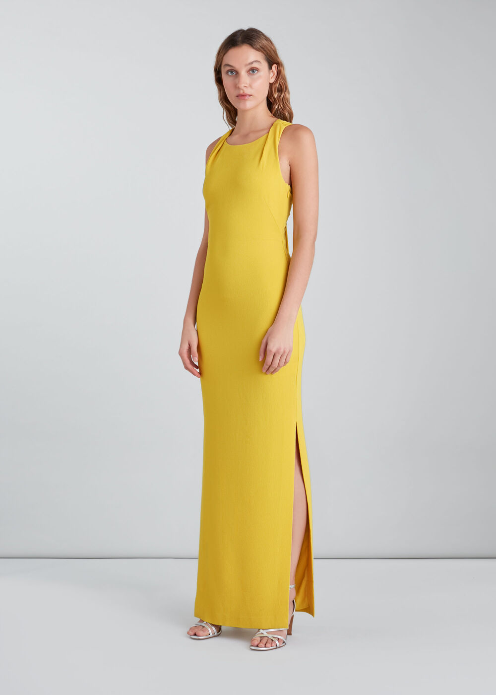 Tie Back Maxi Dress Yellow
