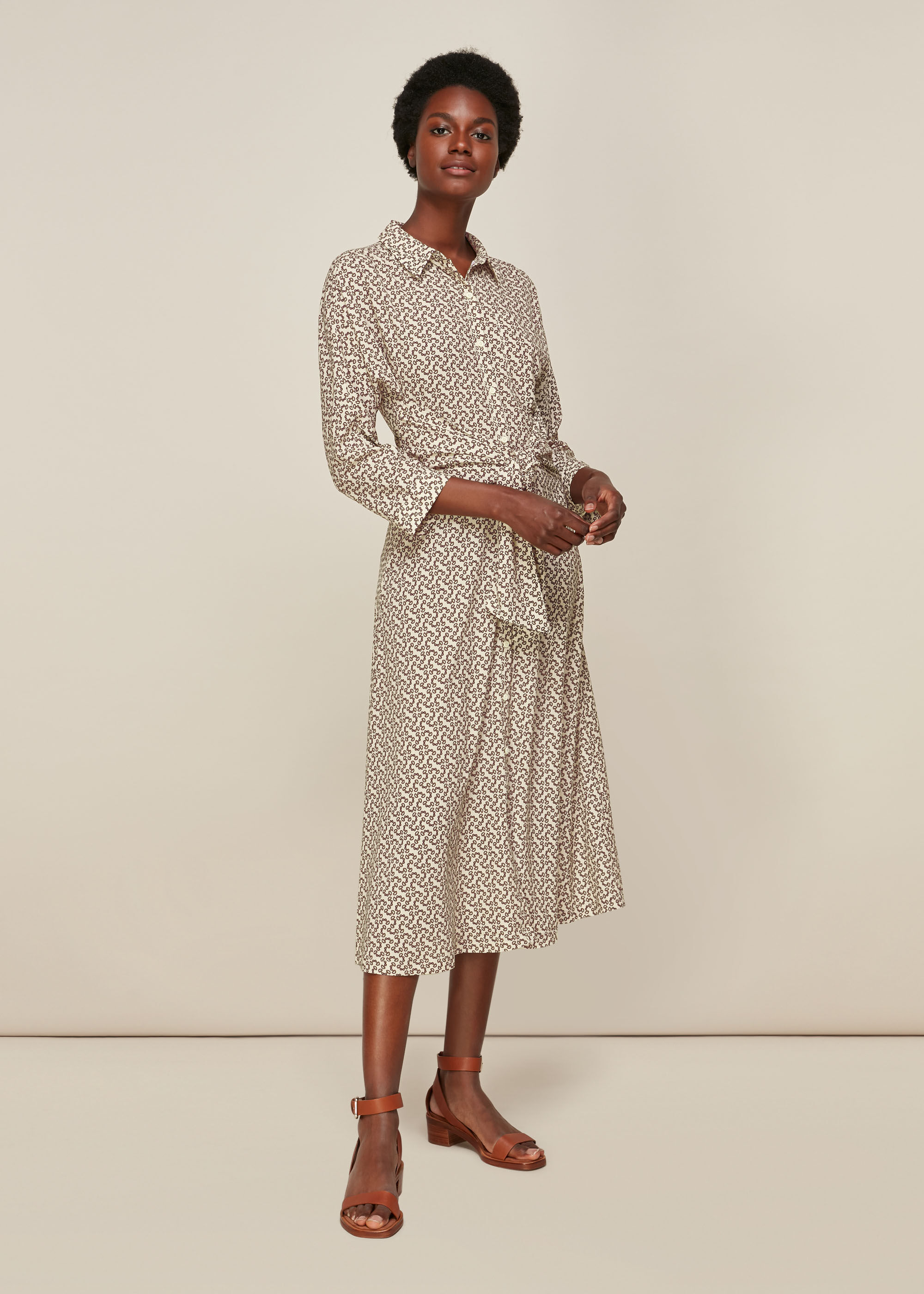 Whistles triangle print shirt dress 2025