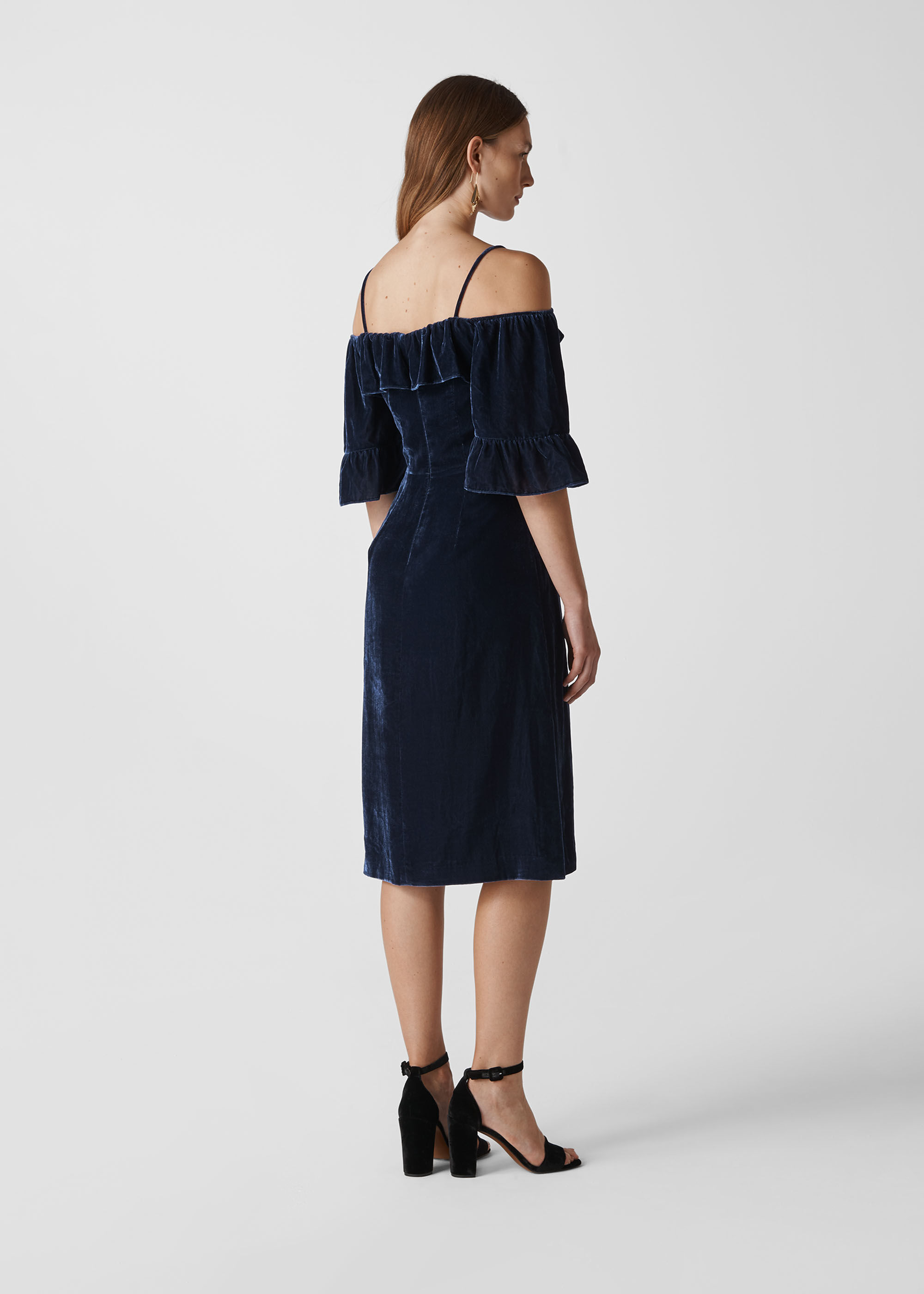 Velvet bardot dress discount