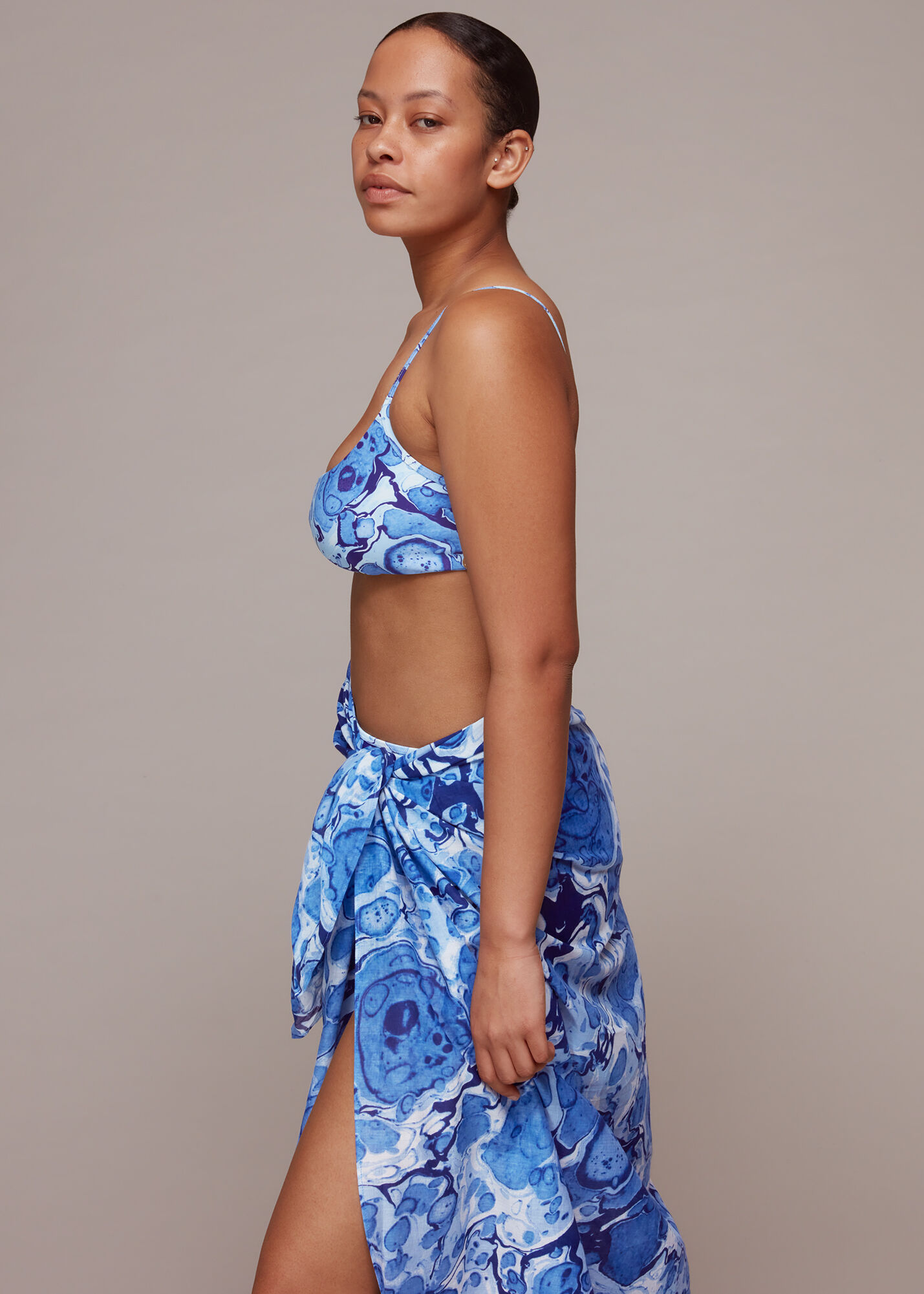 Blue sarong skirt sale