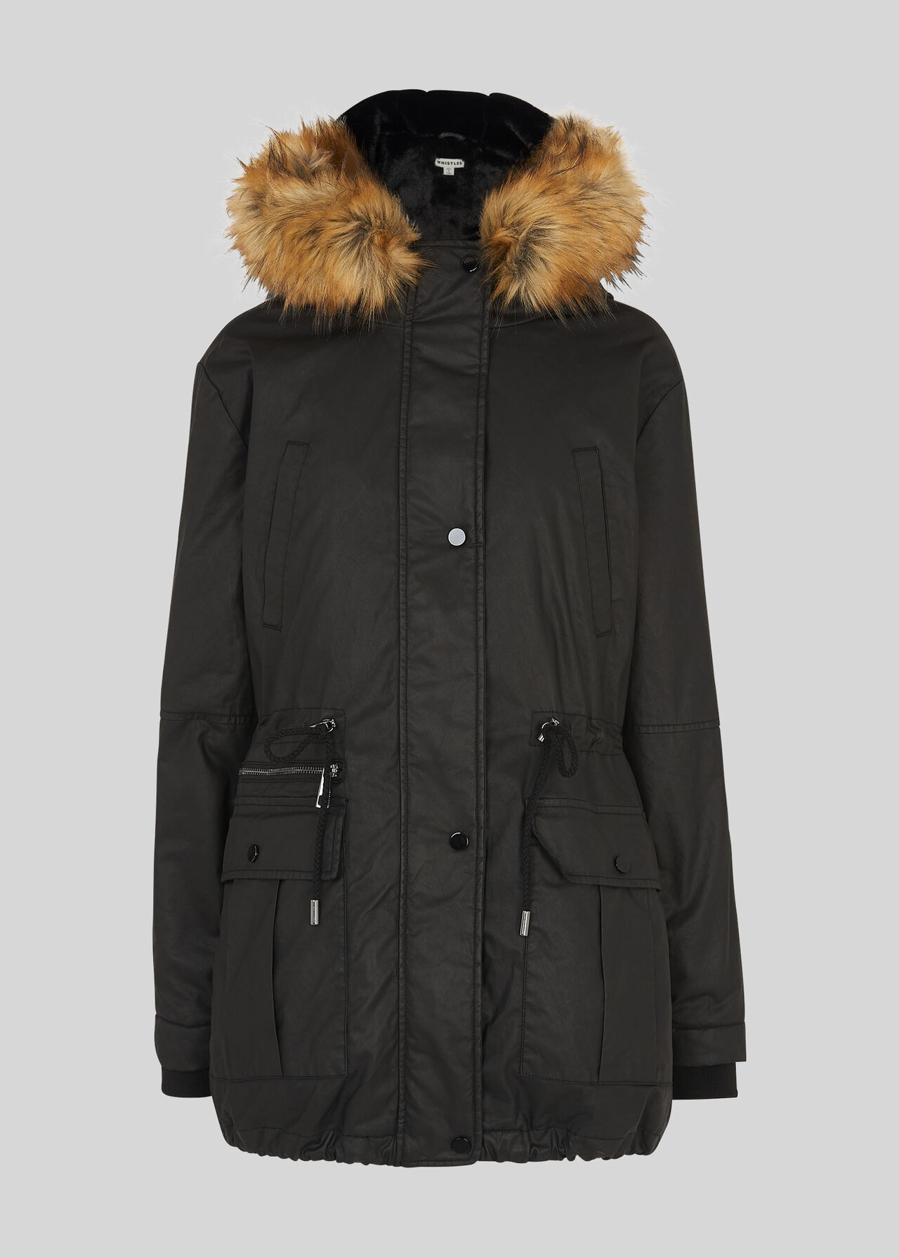 Willow Waxy Parka Black