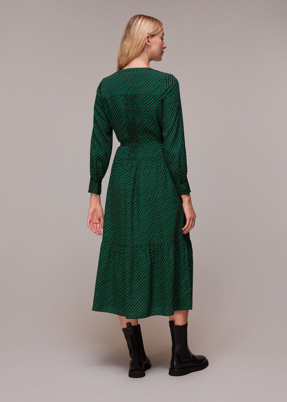 Diagonal Twist Midi Dress