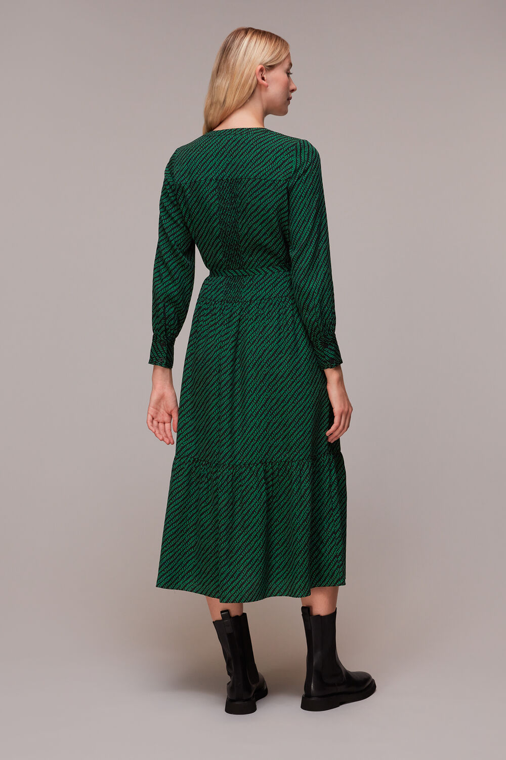 Diagonal Twist Midi Dress