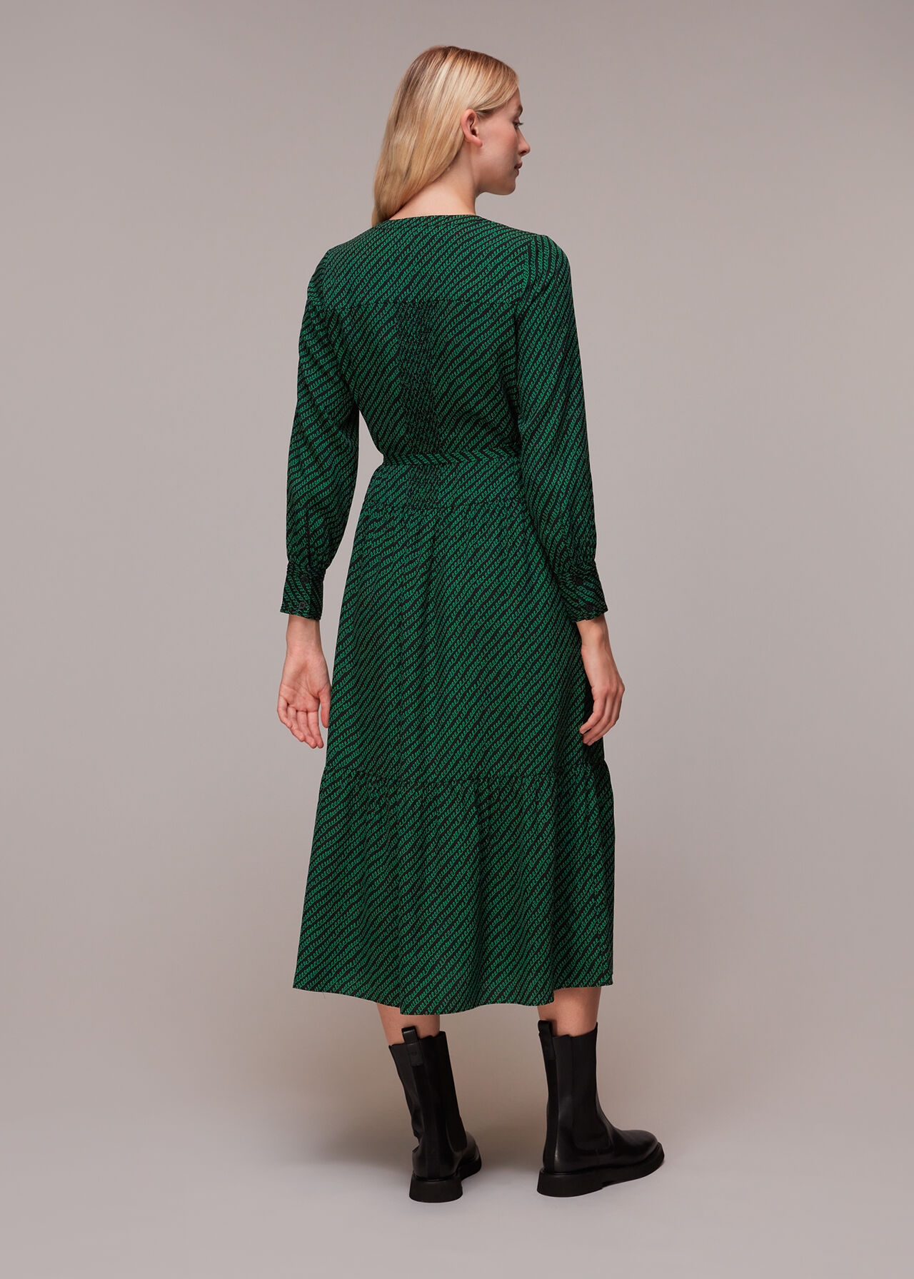Diagonal Twist Midi Dress
