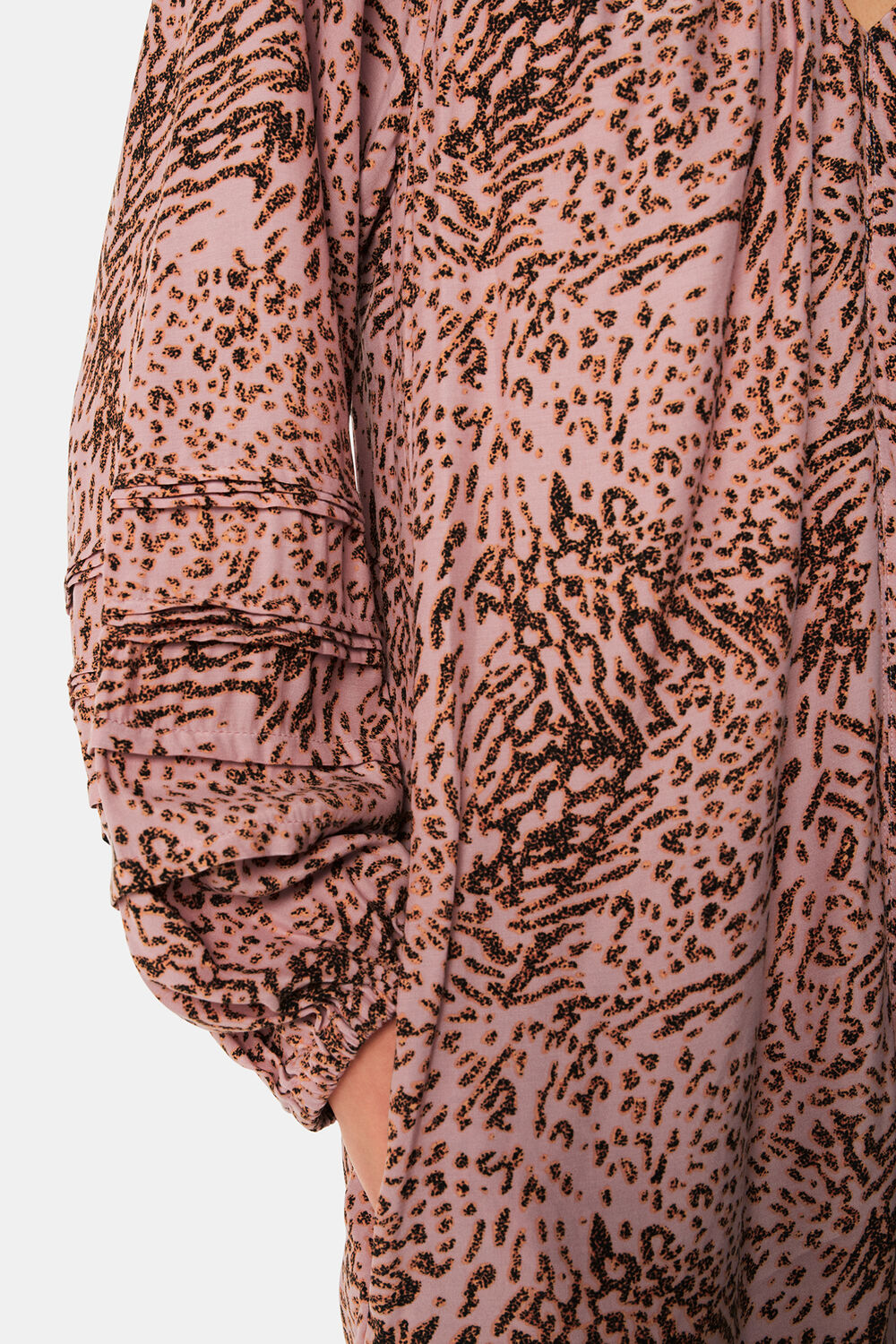 Pink Animal Swirl Cocoon Dress
