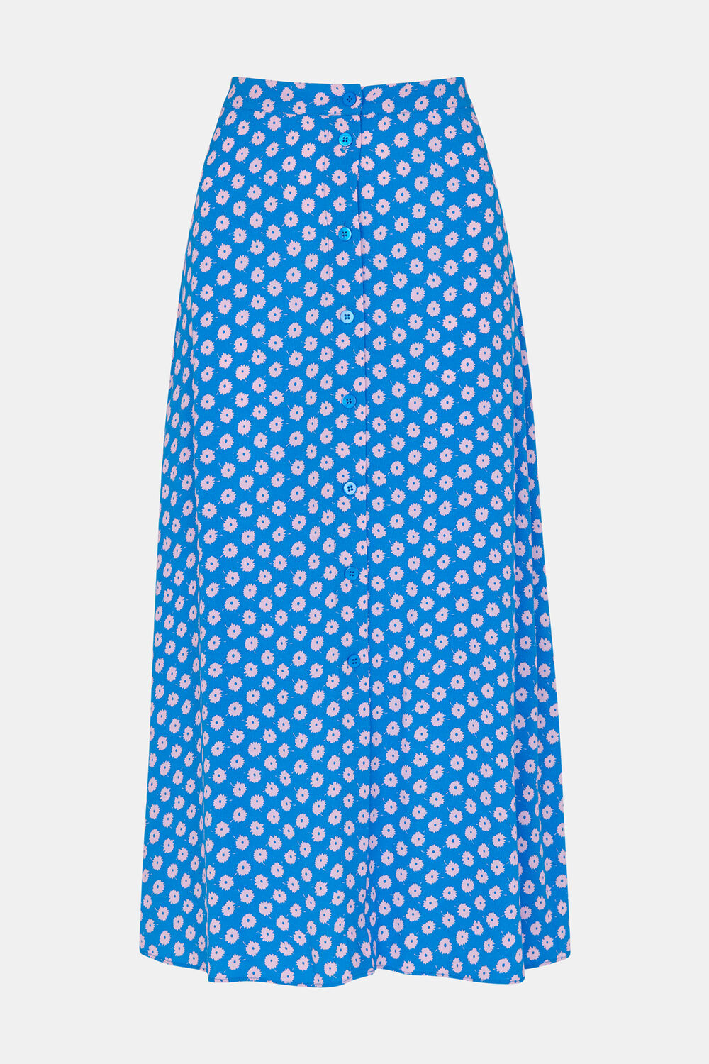 Blue Floral Sunburst Skirt