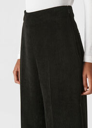 Cord Flat Front Trouser Black
