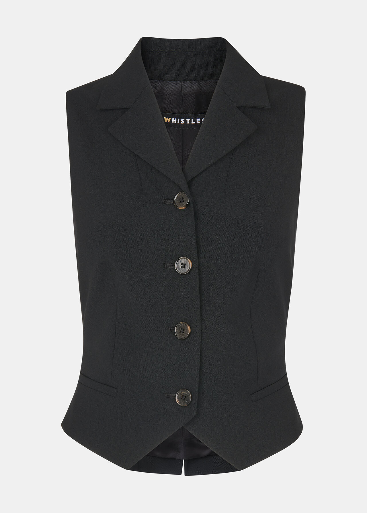 Black Sia Wool Blend Waistcoat | WHISTLES