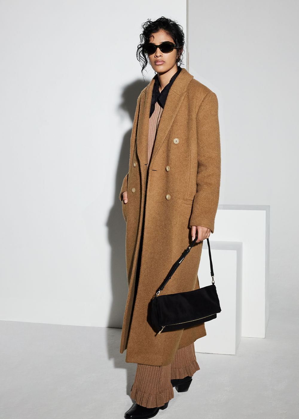 Long camel coat store wool