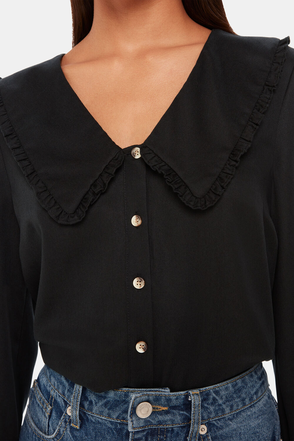 Oversized Collar Detail Top