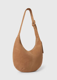 Large Sia Curved Suede Bag
