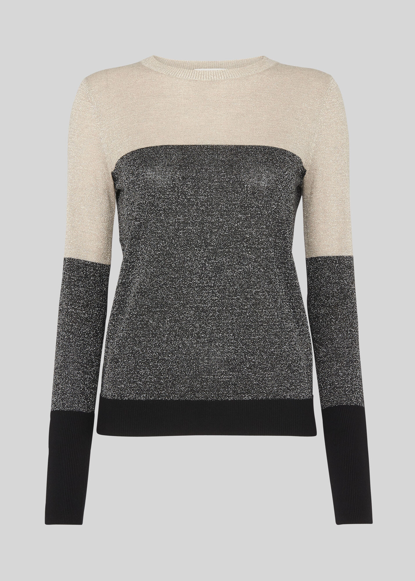 Multicolour Colour Block Sparkle Sweater WHISTLES Whistles