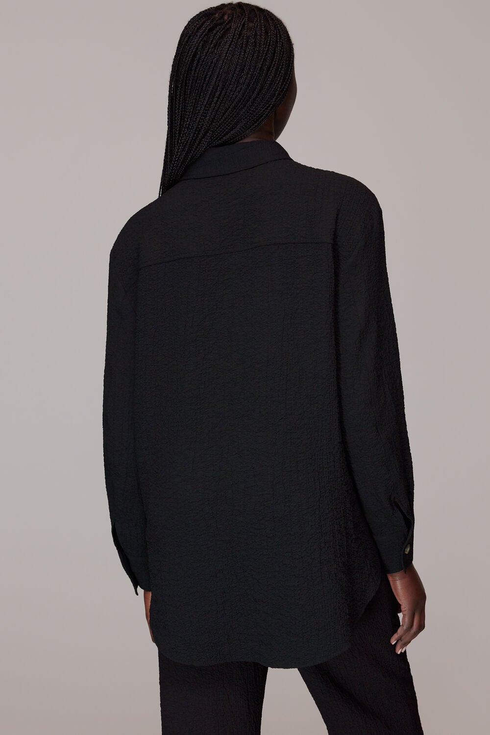 Black Lola Crinkle Overshirt
