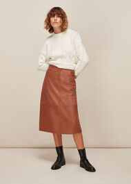 Panelled Leather Skirt