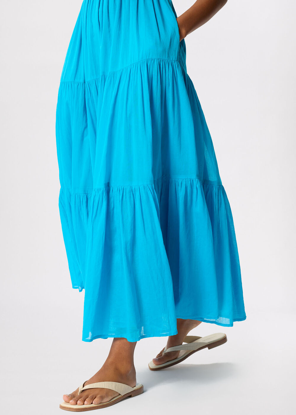 Cotton Maxi V Neck Sundress