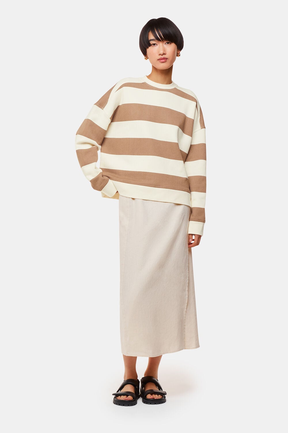 Ivory Wide Stripe Sweat