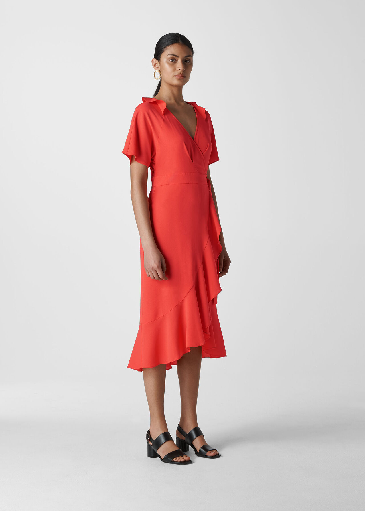wrap dress coral