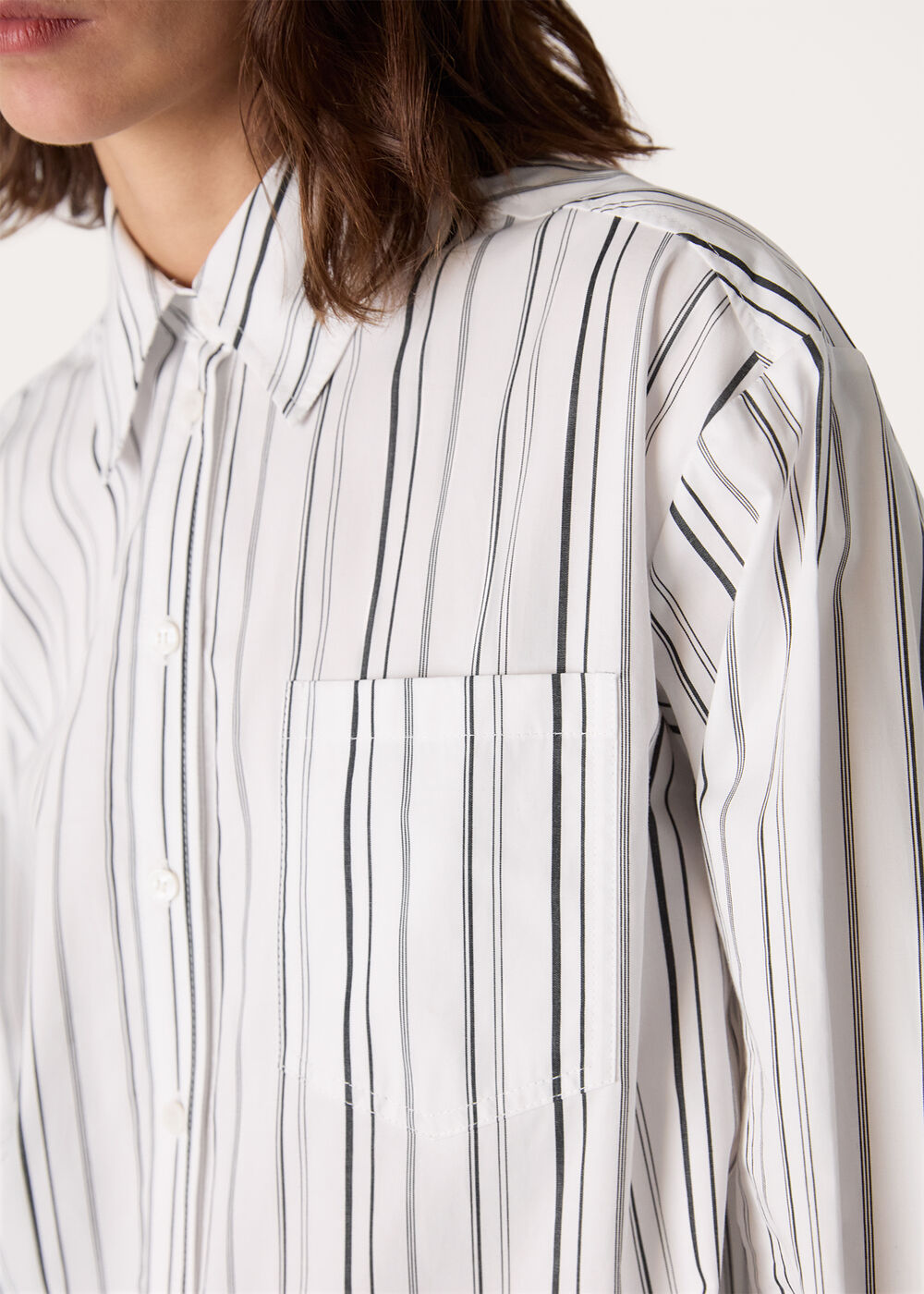 Mixed Stripe Oversized Shirt
