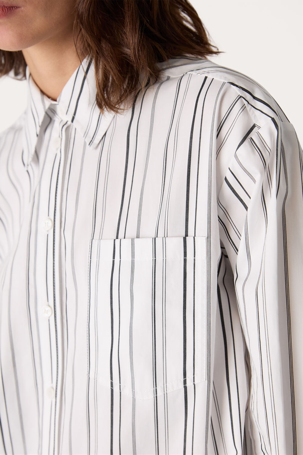 Mixed Stripe Oversized Shirt