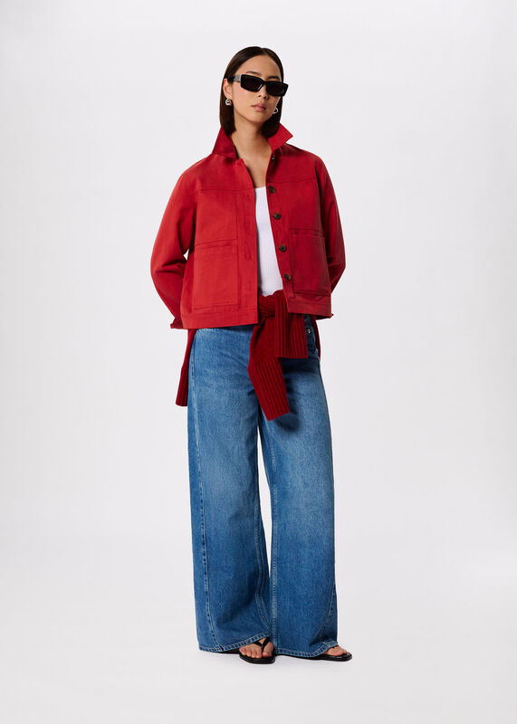 Red Mia Pocket Detail Jacket