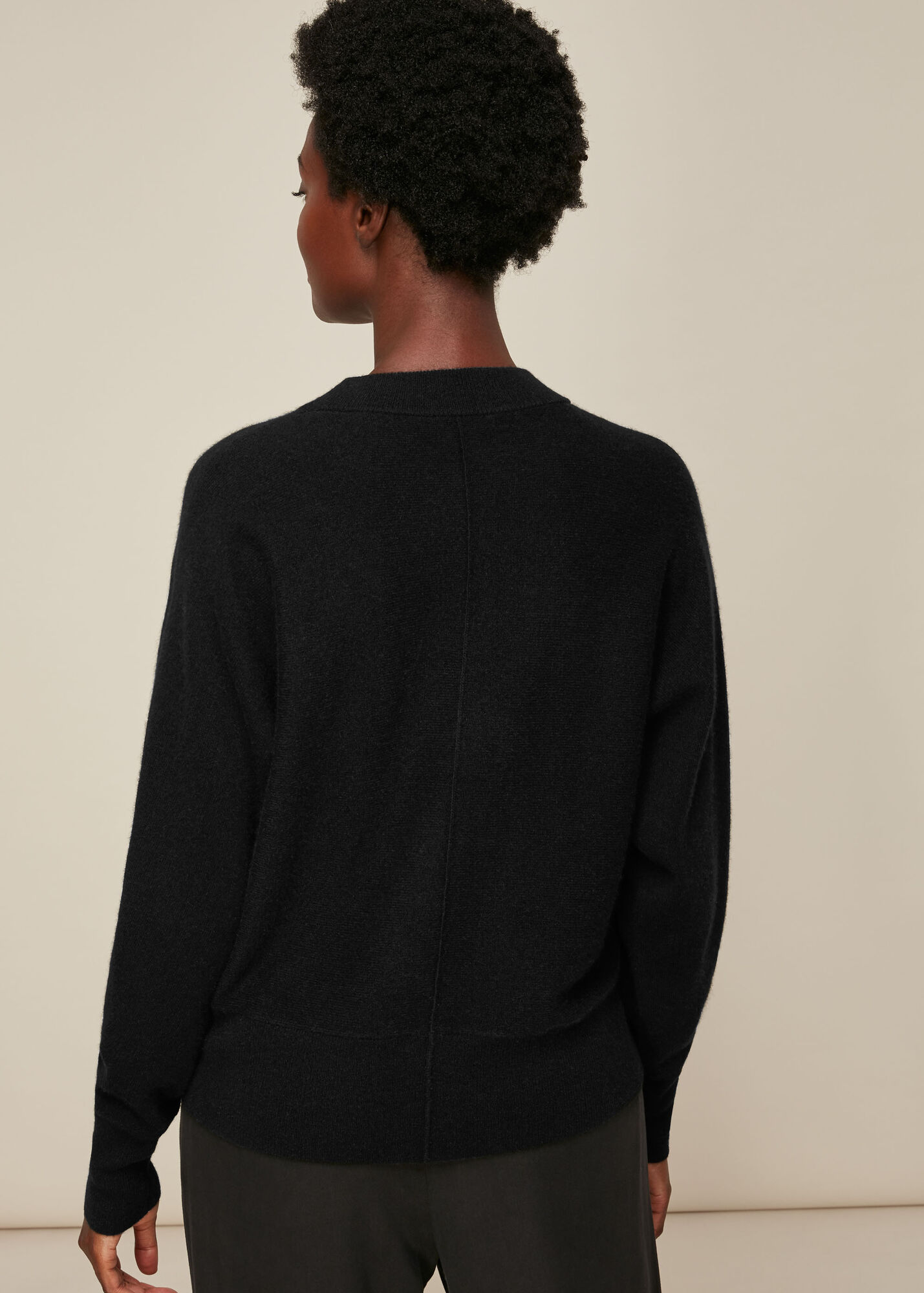 Black Cashmere Dolman Knit | WHISTLES