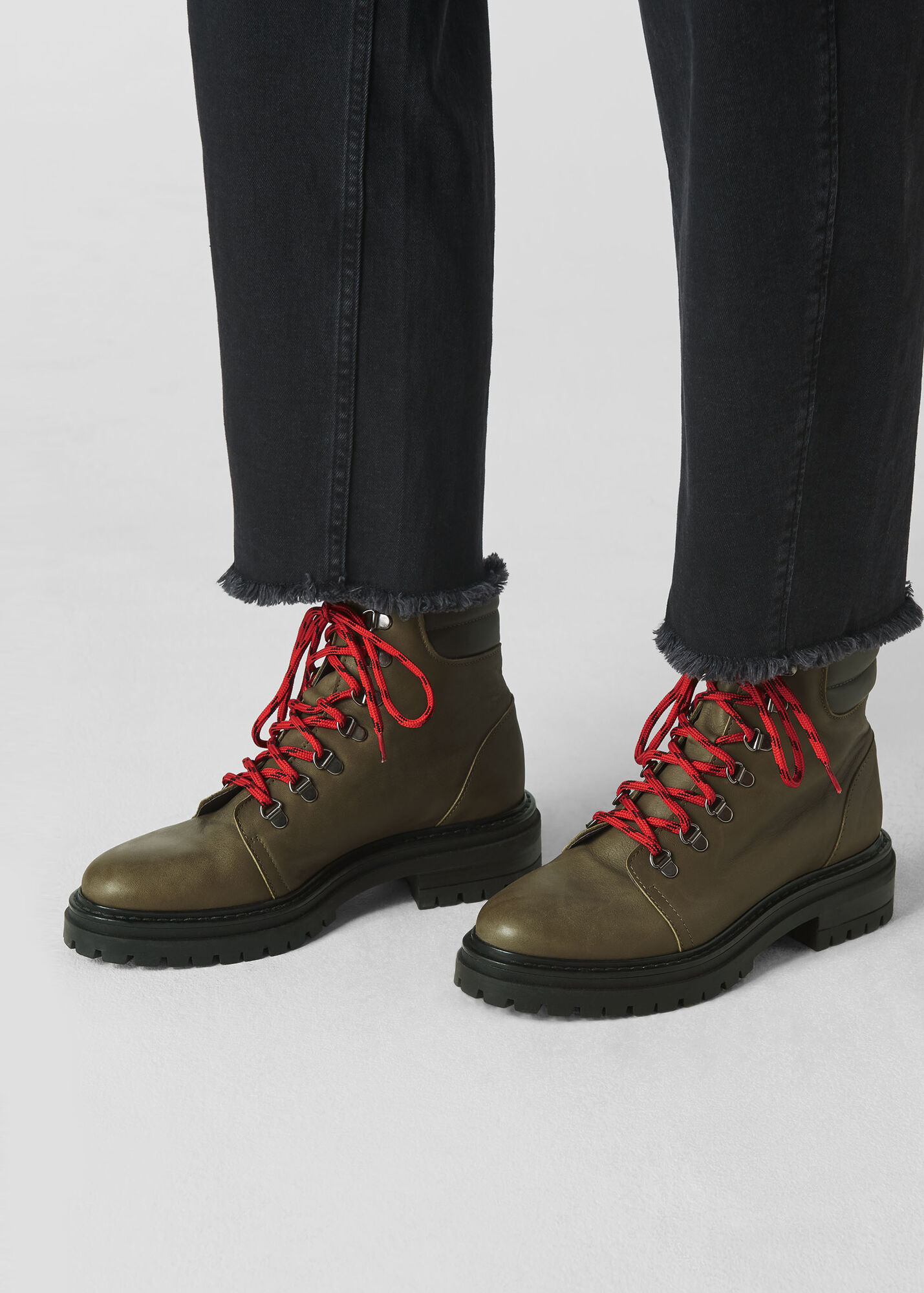 Khaki Amber Lace Up Boot WHISTLES Whistles
