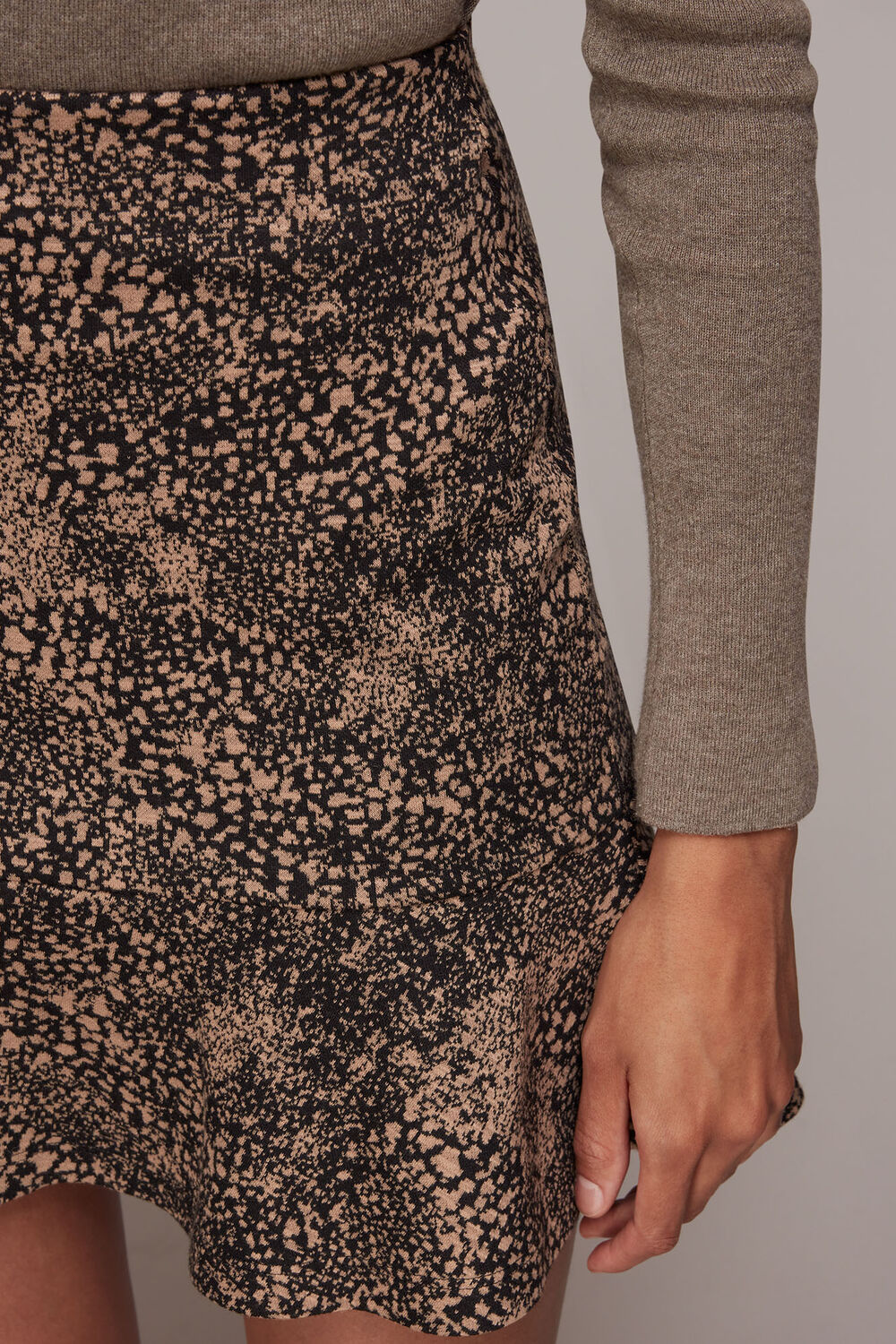 Jacquard Leopard Flippy Skirt