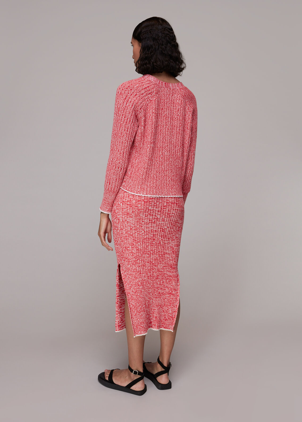 Flecked Rib Knit Skirt