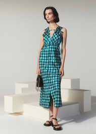 Silk Checkerboard Dress