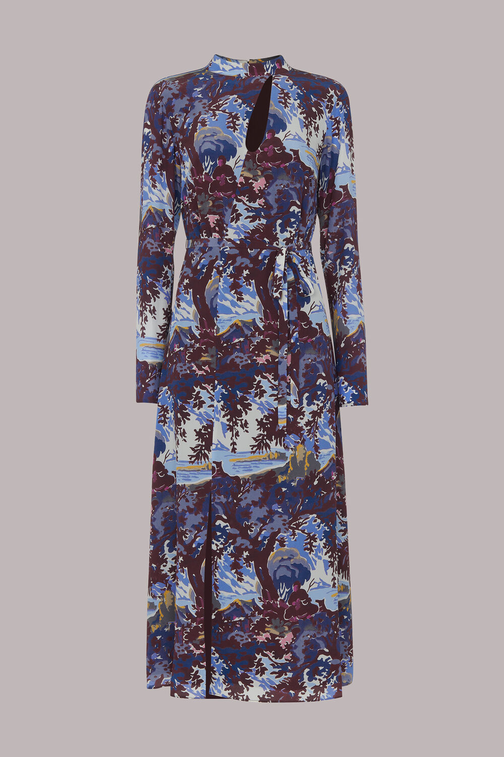 Multicolour Great Lake Keyhole Silk Dress