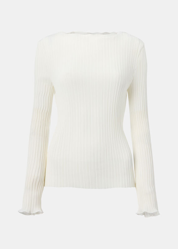 Ivory Elsa Plisse Top