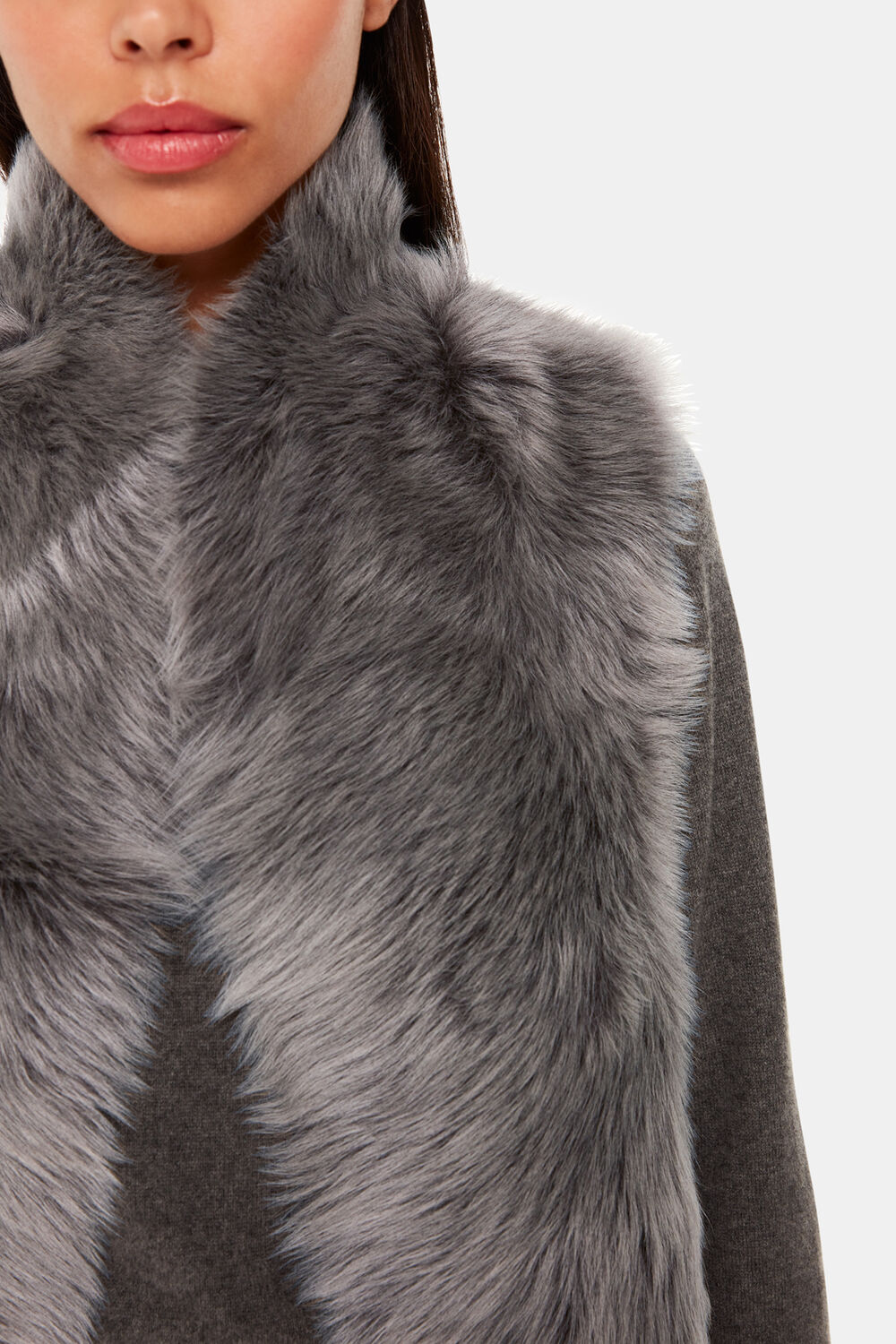 Grey Short Toscana Sheepskin Gilet