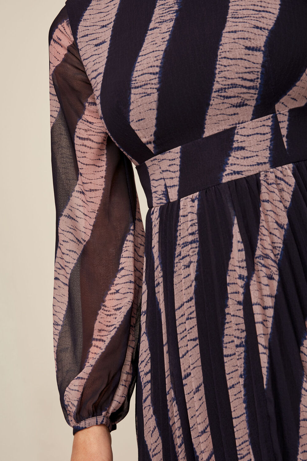 Shibori Print Pleated Dress