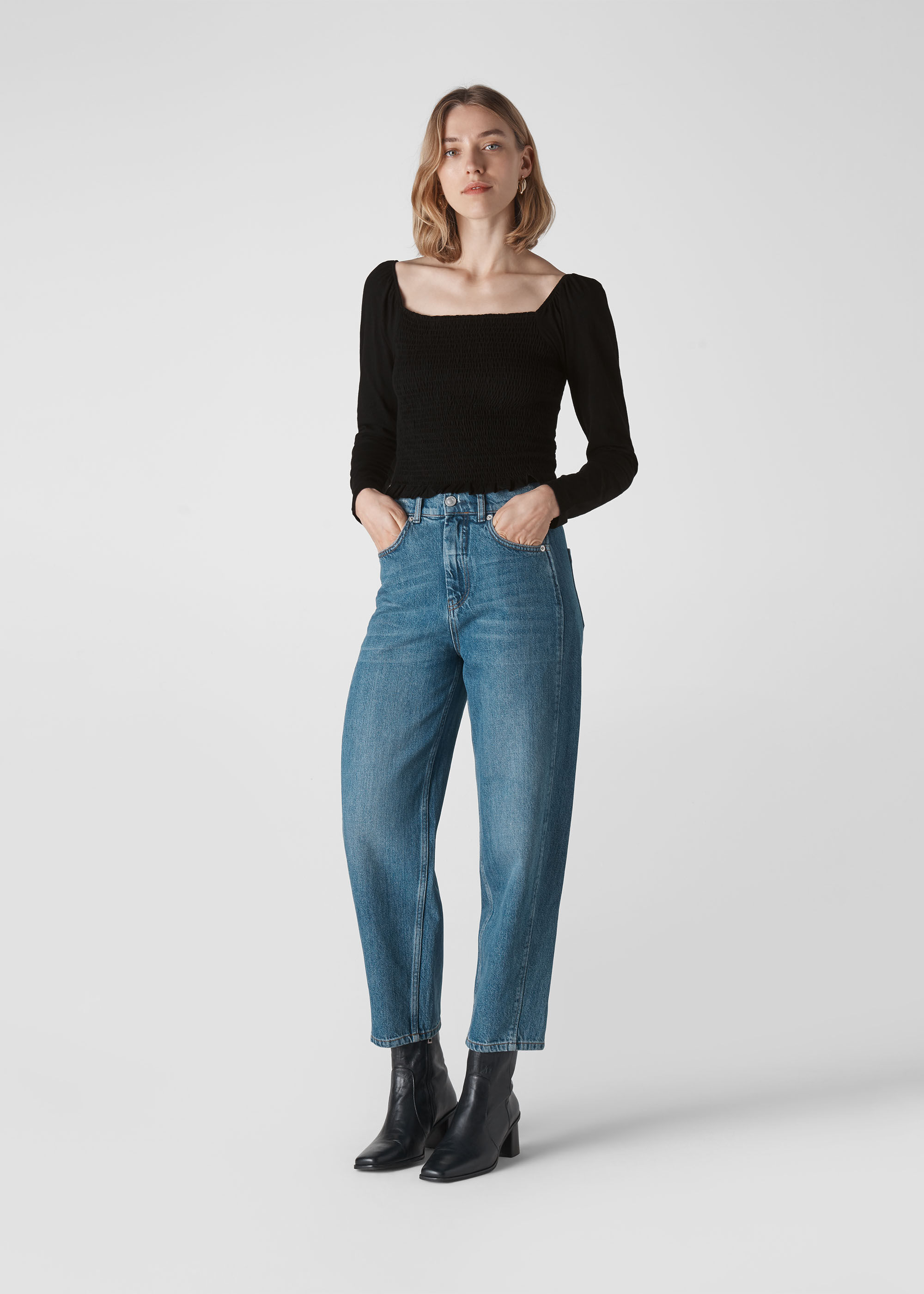 High square neck top online