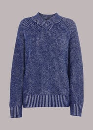Plated Rib V Neck Jumper