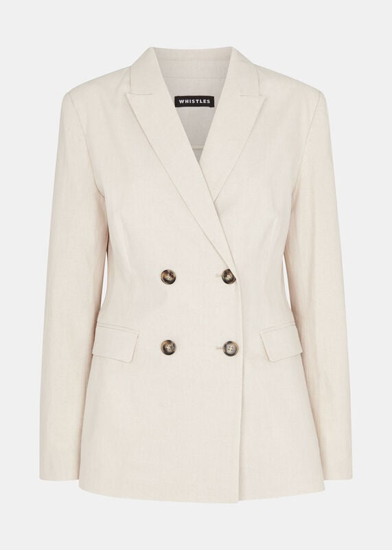 Oatmeal Lindsey Linen Blend Blazer